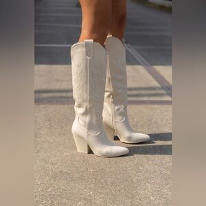 White Western Boots